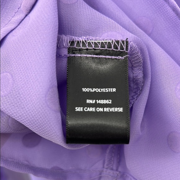 Torrid NWT Purple Polka Dot Women's Sheer Blouse Plus Size Curves Feminine Lilac - Picture 7 of 9
